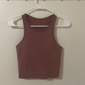 Cropped pink lululemon top size 4